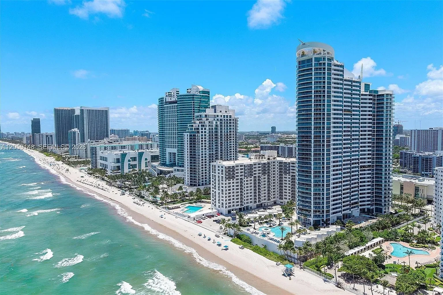 Hollywood Beach neighborhood editorial imagery