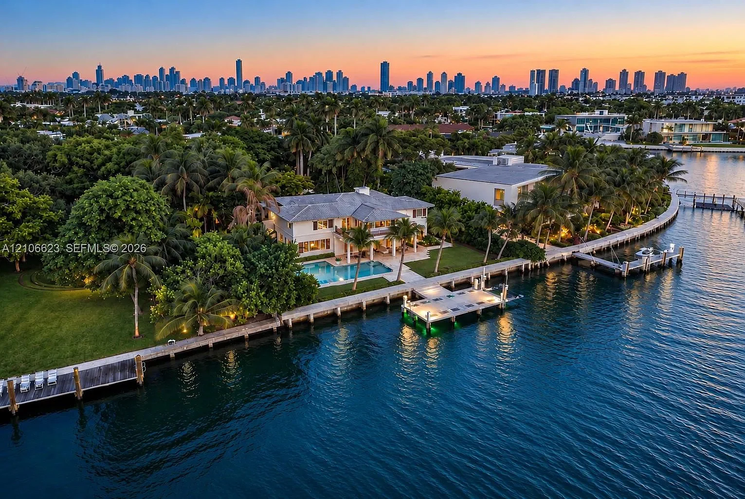 Sunset Islands neighborhood editorial imagery